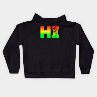 Hawaii Hawaiian Hi Rasta colors hula girl Kids Hoodie